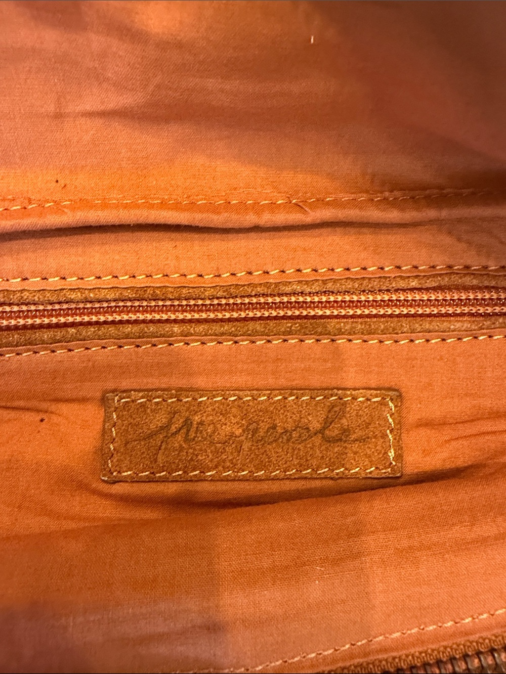 Free People Orange Shoulder Bag - Warm Orange Interior